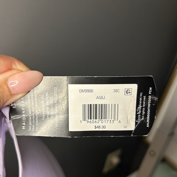 NWT Maidenform Push Up & In Underwire Plunge Bra 38C Lavender Style DM9900 - Picture 7 of 7